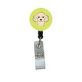 Teachers Aid Checkerboard Lime Green Buff Poodle Retractable Badge Reel TE249555